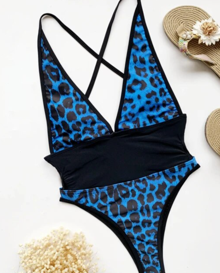 Leopard Low Cut Design Swimsuit