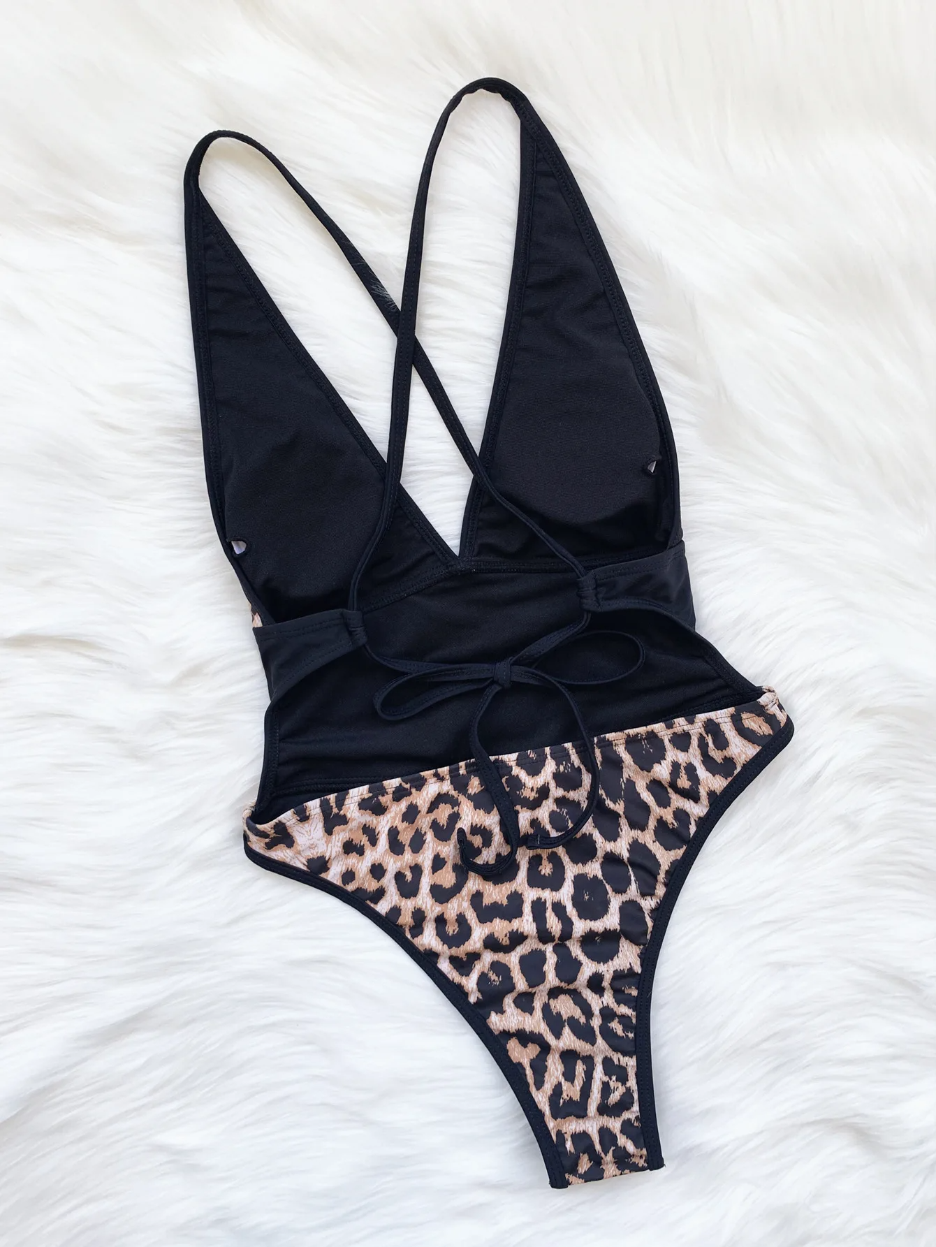 Leopard Low Cut Design Swimsuit