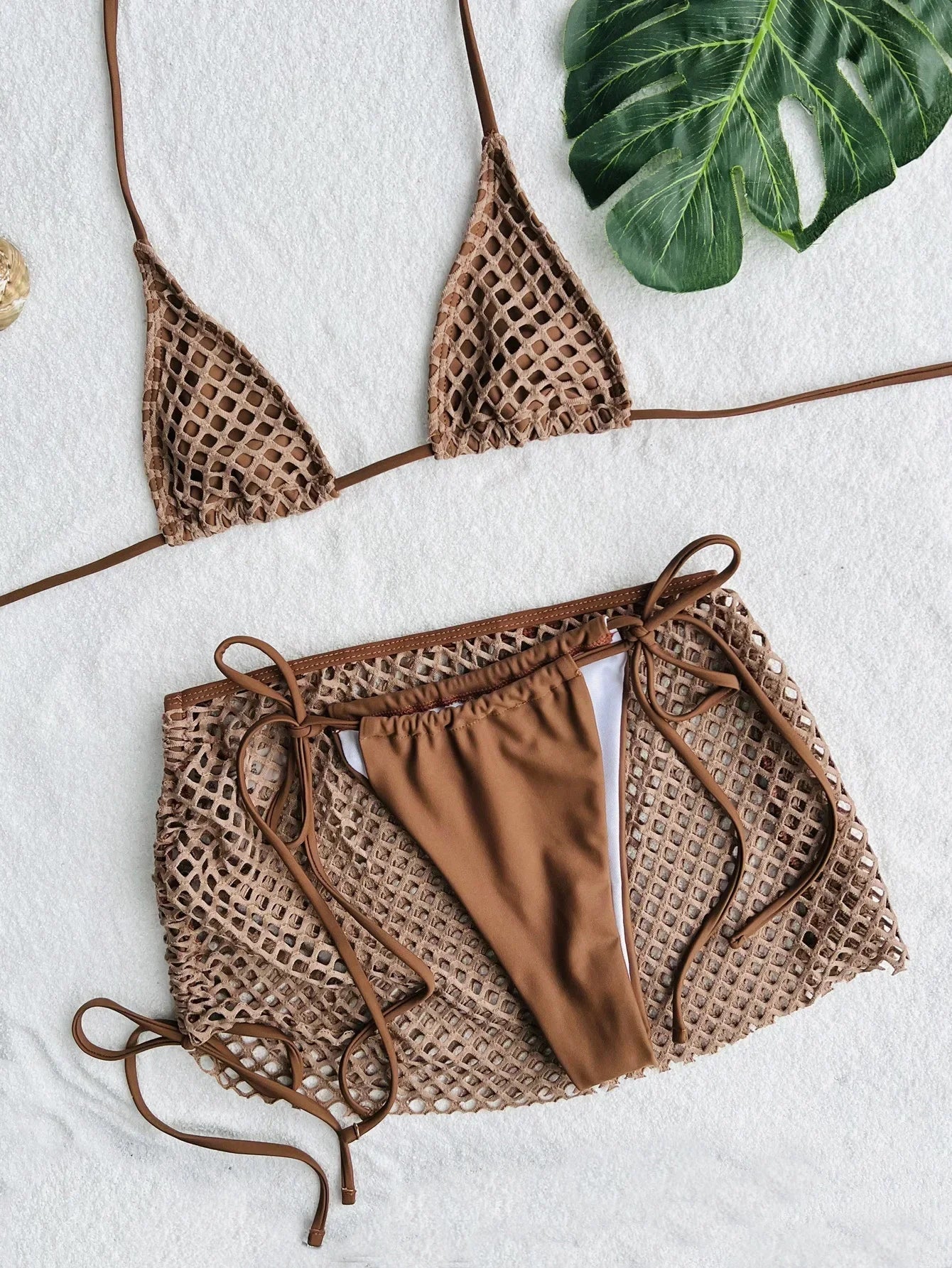 Three Piece Set Mesh Bikini